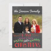 自分に小さなメリークリスマスフォトカードを持っている 招待状 (正面)