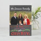 自分に小さなメリークリスマスフォトカードを持っている 招待状 (スタンド正面)