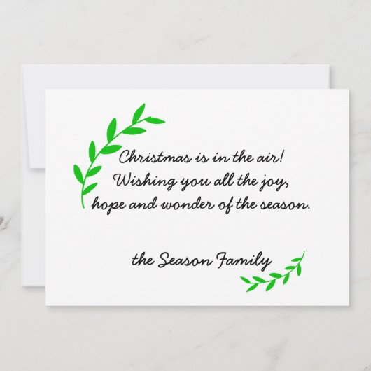 自分に小さなメリークリスマスフォトカードを持っている 招待状 (裏面)