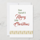 自分に小さなメリークリスマスフラットカードを持っている シーズンカード (正面)
