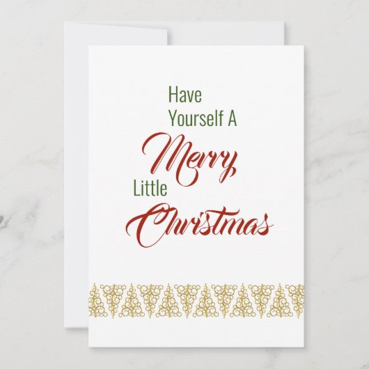 自分に小さなメリークリスマスフラットカードを持っている シーズンカード (正面)