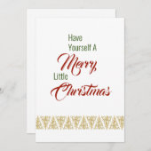 自分に小さなメリークリスマスフラットカードを持っている シーズンカード (正面/裏面)
