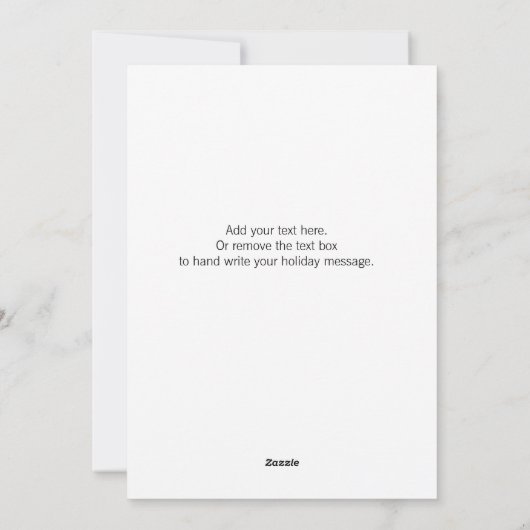 自分に小さなメリークリスマスフラットカードを持っている シーズンカード (裏面)