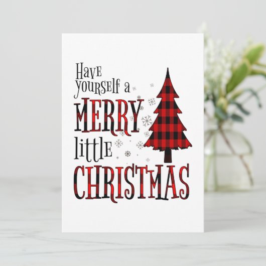自分に小さなメリークリスマスプレドの木を持っている シーズンカード (スタンド正面)