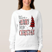自分に小さなメリークリスマスプレドの木を持っている スウェットシャツ (正面)
