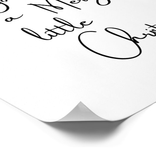 自分に小さなメリークリスマスポスターを持っている ポスター (角)