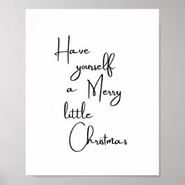 自分に小さなメリークリスマスポスターを持っている ポスター