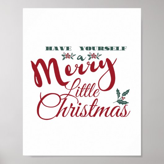 自分に小さなメリークリスマスポスターを持っている ポスター (正面)