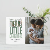 自分に小さなメリークリスマス写真を持っている シーズンカード (スタンド正面)