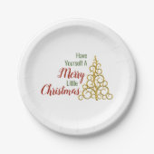 自分に小さなメリークリスマス紙プレートを持つ ペーパープレート (正面)