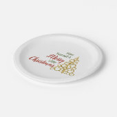 自分に小さなメリークリスマス紙プレートを持つ ペーパープレート (アングル)