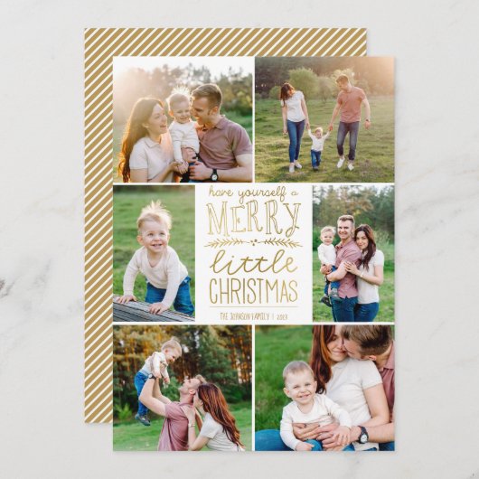 自分に小さなメリークリスマス6写真を シーズンカード (正面/裏面)