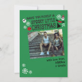 自分に小さな不気味クリスマスフォトを持っている シーズンカード (正面)