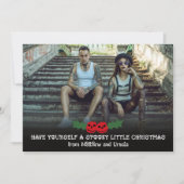 自分に小さな不気味クリスマスフォトを持っている シーズンカード (正面)