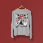 自分に小さな不気味クリスマスフォトを持っている スウェットシャツ