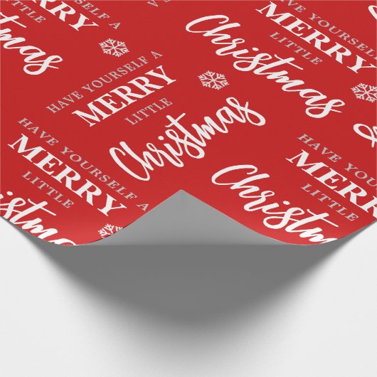 自分に少しメリークリスマスレッドを持っている ラッピングペーパー (角)