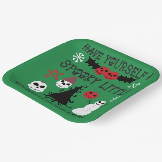 自分に少し不気味クリスマスを過ごす ペーパープレート (傾斜あり)