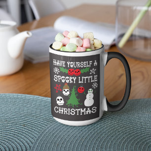 自分に少し不気味クリスマスを過ごす マグカップ