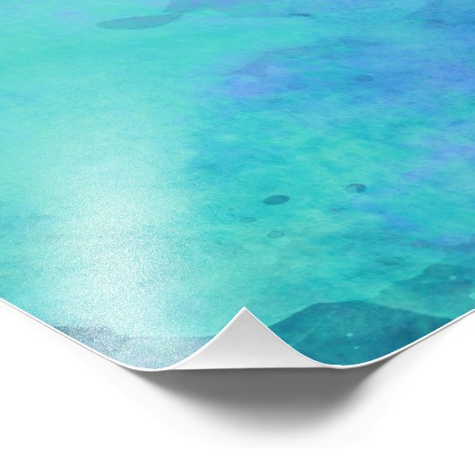 自分に忠実なアクアブルーウォーターのカラー引用文 フォトプリント            (角)