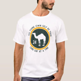 自分に正直であれ - イエロー&ダークグリーンのロ Tシャツ