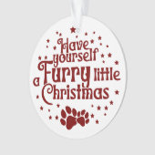 自分に毛皮の小さなクリスマスドッグの写真を持っている オーナメント (正面)