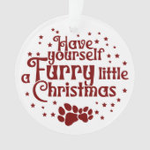 自分に毛皮の小さなクリスマスドッグの写真を持っている オーナメント (正面)