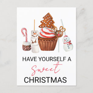自分に甘いクリスマストリートを持っている ポストカード