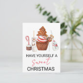 自分に甘いクリスマストリートを持っている ポストカード (スタンド正面)