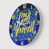 自分に良いやる気を起こさせる引用文前向き ラージ壁時計 (傾斜)