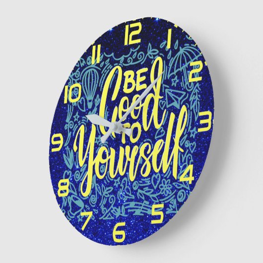 自分に良いやる気を起こさせる引用文前向き ラージ壁時計 (傾斜)
