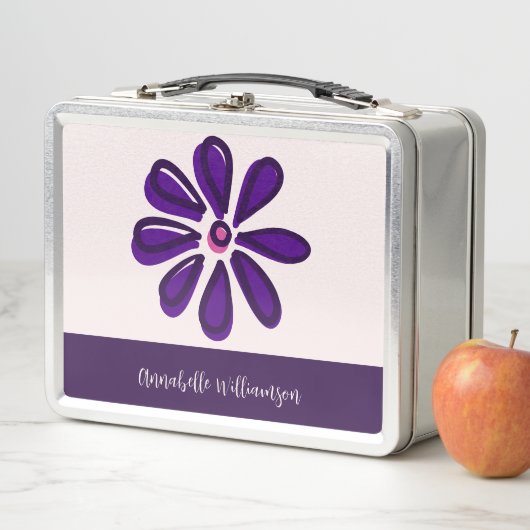 自分に花最高のを咲かせよう – Indigo Purple Flower メタルランチボックス (インサイチュ)