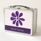 自分に花最高のを咲かせよう – Indigo Purple Flower メタルランチボックス (正面)
