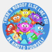 自分に親切にステッカー/Peek-A-Booクルー ラウンドシール (正面)