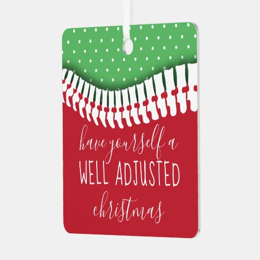 自分に適応したクリスマスチロをお楽しみください メタルオーナメント (正面左)