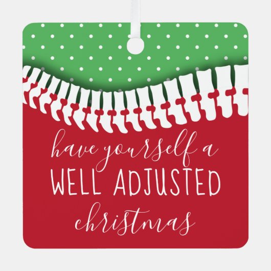 自分に適応したクリスマスチロをお楽しみください メタルオーナメント (正面)
