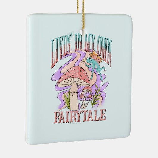 自分のおとぎ話でLivin' – カエル&キノコ セラミックオーナメント (右)