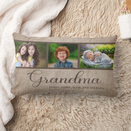 自分のおばあちゃんを作成する3写真孫 ランバークッション (ブランケット)