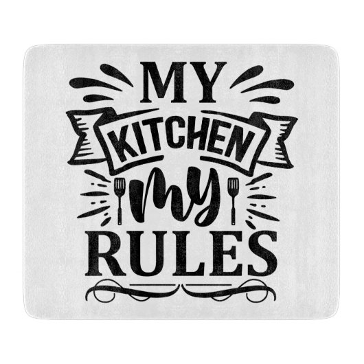自分のおもしろいキッチンのルール カッティングボード (正面)
