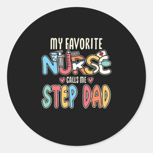 自分のお気に入りのナースがステップパパを呼び出す ラウンドシール (正面)