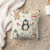 自分のかわいいを作成する友達クリスマス動物 クッション (ブランケット)