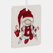 自分のかわいいクリスマスココア格言を作る メタルオーナメント (正面右)