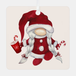 自分のかわいいクリスマスココア格言を作る メタルオーナメント