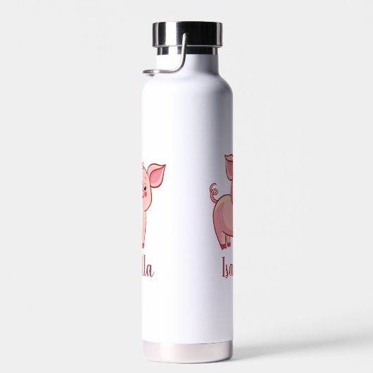 自分のかわいいブタの名前を作る ウォーターボトル (右面)