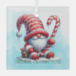 自分のかわいいペパーミントクリスマス格言を作成 ガラスオーナメント