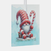 自分のかわいいペパーミントクリスマス格言を作成 ガラスオーナメント (正面右)