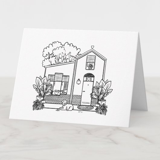 自分のかわいい家に犬を飼空白のう サンキューカード