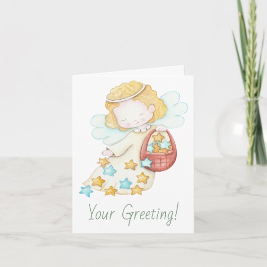 自分のかわいい星空のエンジェルクリスマスを作る シーズンカード (正面)