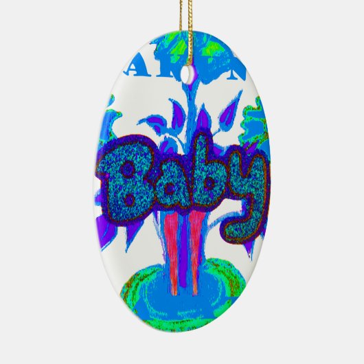 自分のかわいい素敵なグリッターベビーを作成 セラミックオーナメント (右)