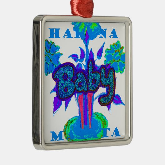 自分のかわいい素敵なグリッターベビーを作成 メタルオーナメント (右)