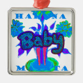 自分のかわいい素敵なグリッターベビーを作成 メタルオーナメント (正面)